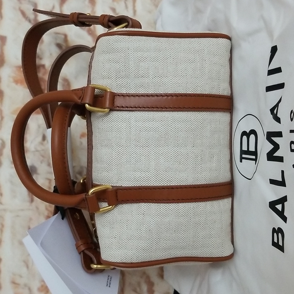 New BALMAIN B-Army Boston 20 Canvas Monogram Bag - Picture 5 of 12